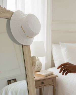 VISIBLE©️Organic Cotton White Bucket Hat