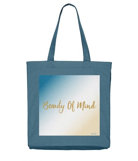 BEAUTY OF MIND©️Organic Cotton Teal Tote Bag