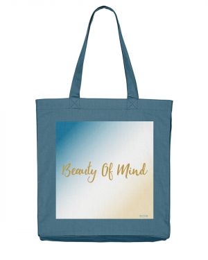 BEAUTY OF MIND©️Organic Cotton Teal Tote Bag