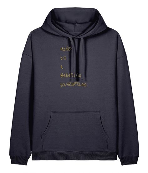THE PHENOMENON©️Organic Cotton Navy Blue Oversized Hoodie (Unisex)