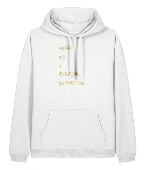 THE PHENOMENON©️Organic Cotton White Oversized Hoodie (Unisex)